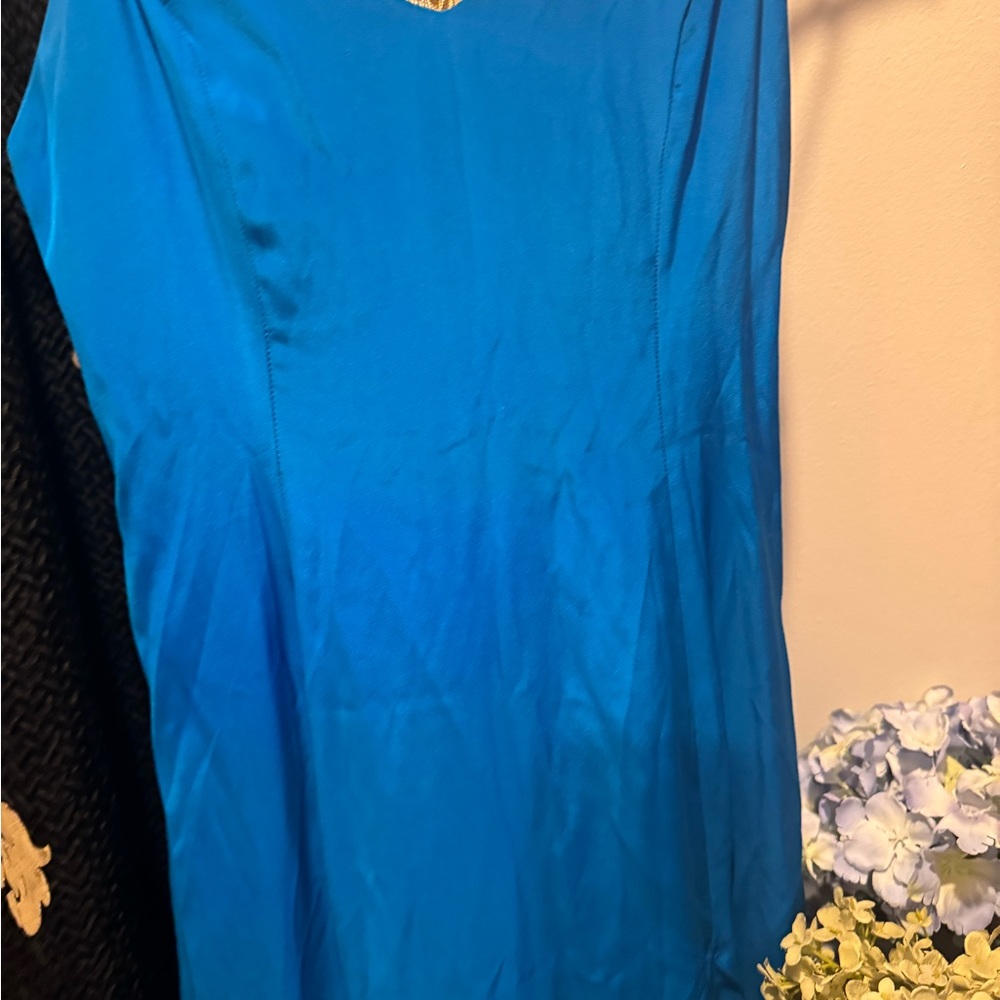 Amanda Uprichard Blue Silk Maxi Dress - Size S - Picture 5 of 14
